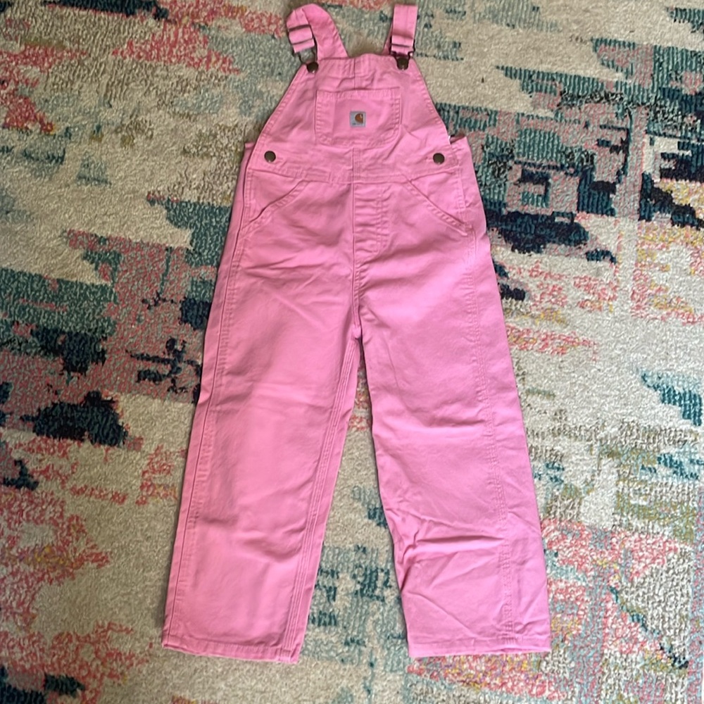 Toddler girl pink overalls